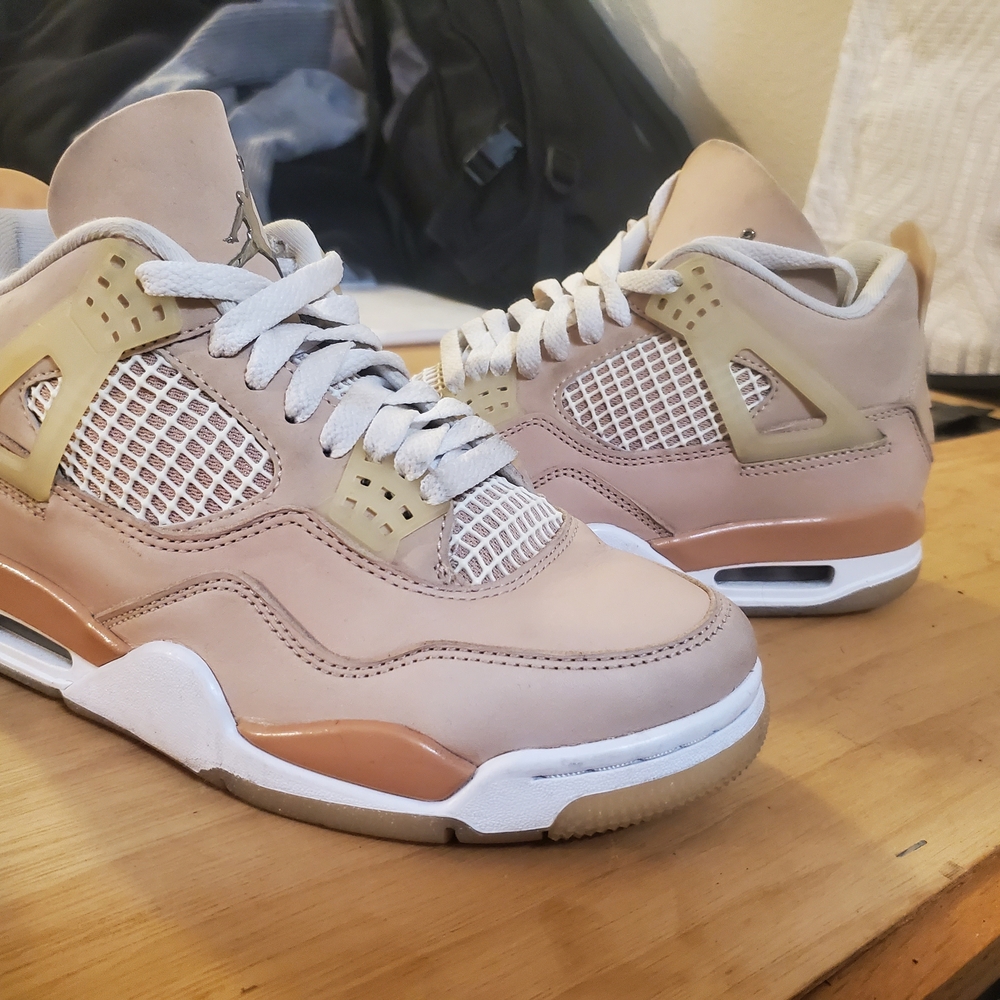 Jordan 4 Beige and White Sneakers